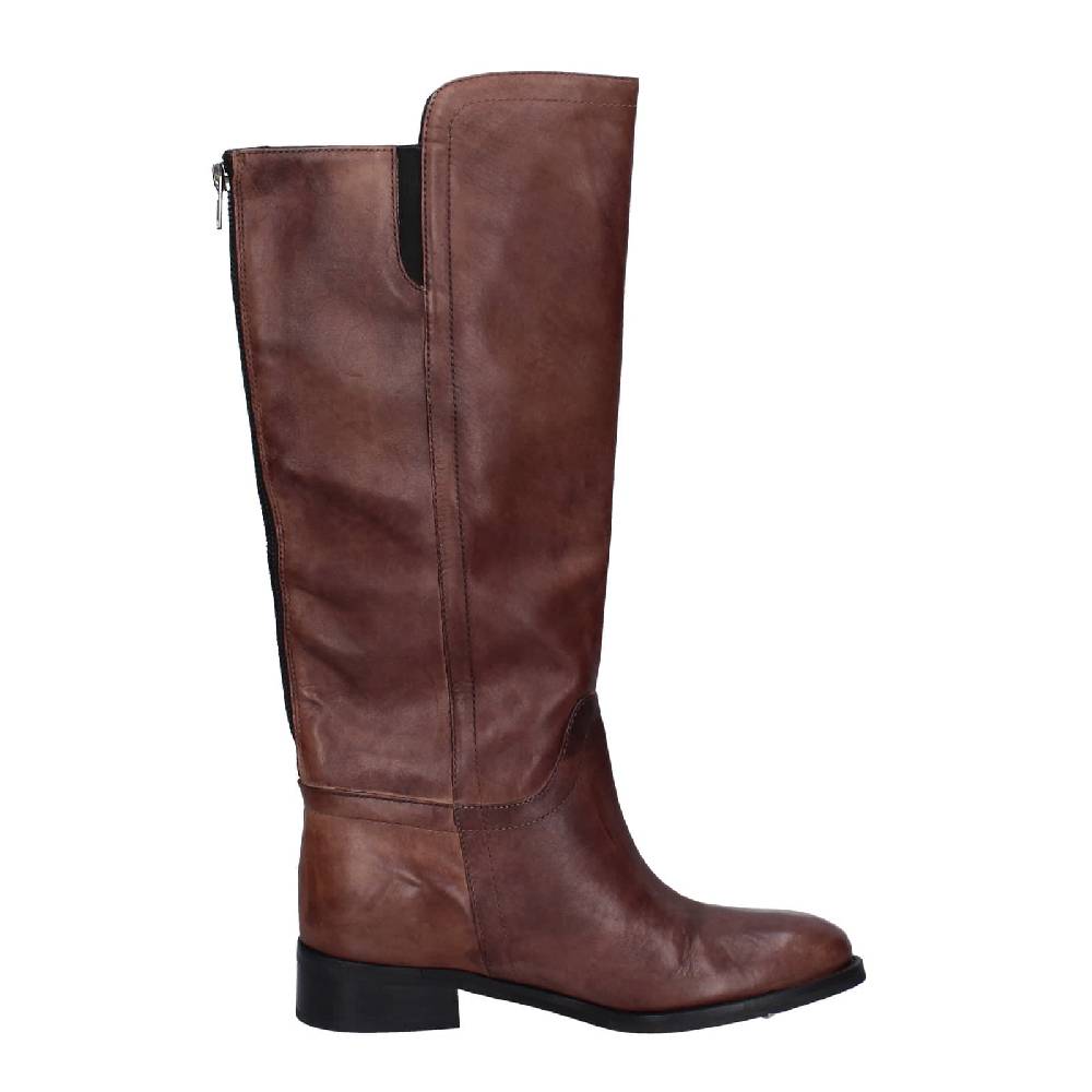 scarpe donna PAOLO CONTE stivali marrone pelle EY161 Economico