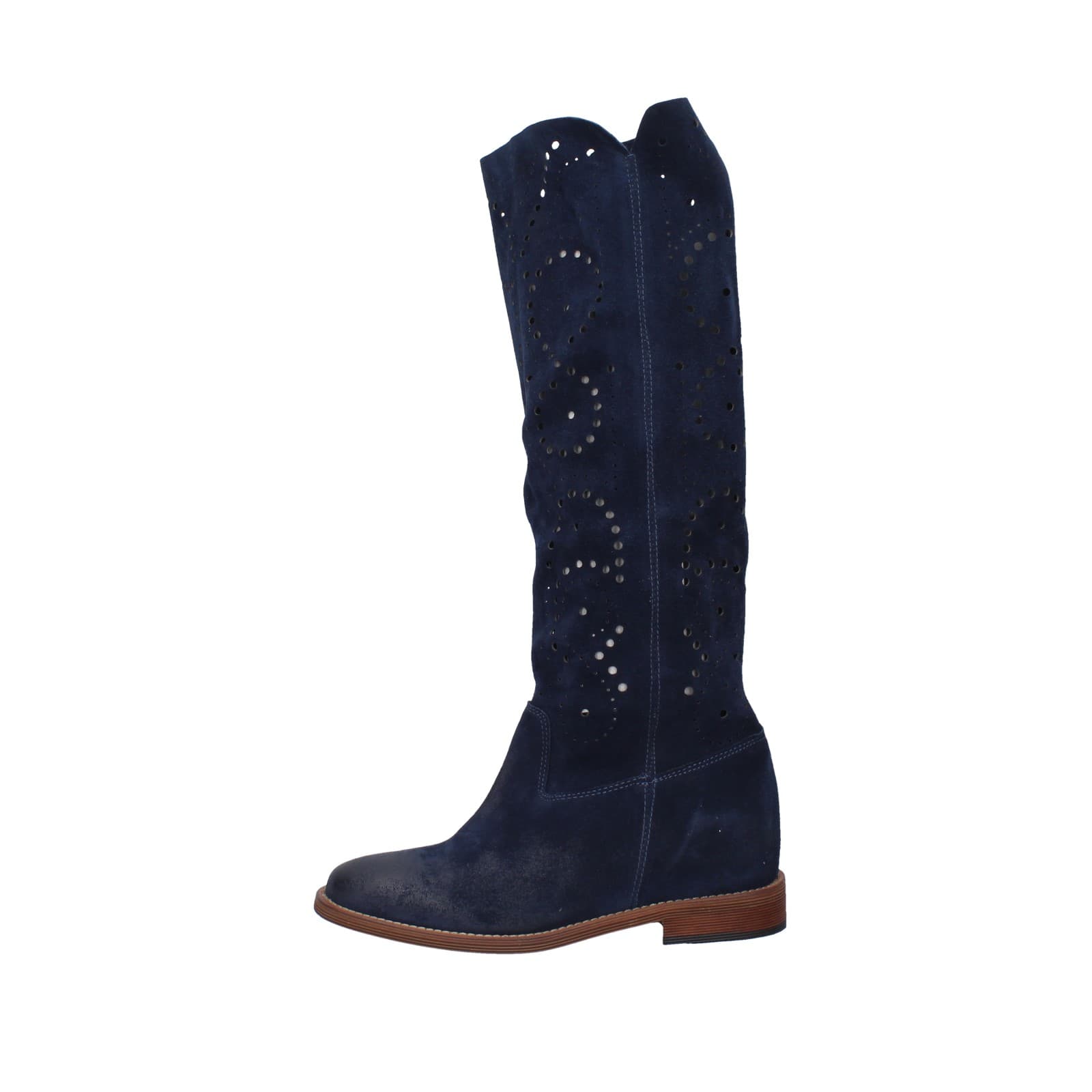 scarpe donna GIANNI CRASTO stivali blu camoscio Z16 EZ737 Online