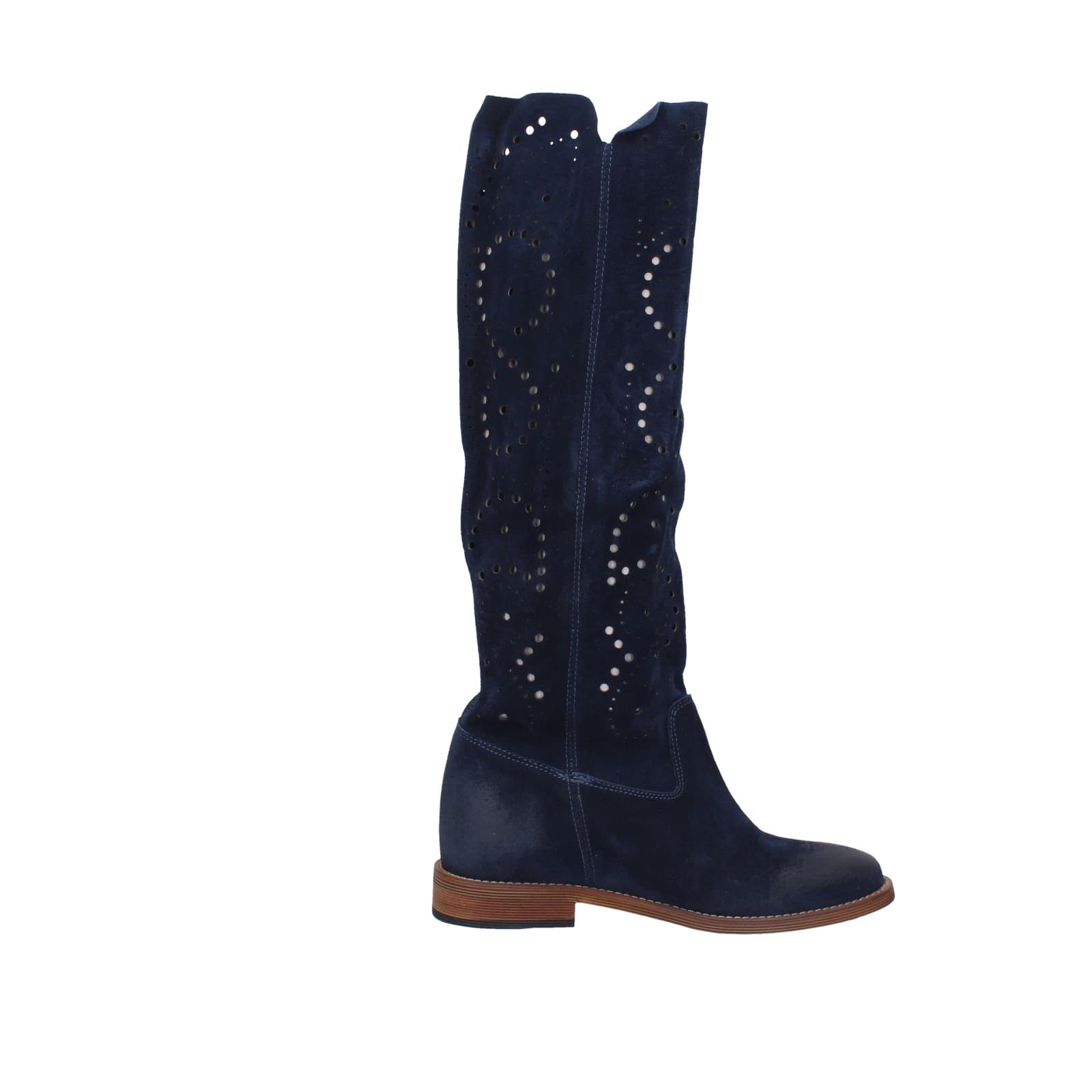 scarpe donna GIANNI CRASTO stivali blu camoscio Z16 EZ737 Online