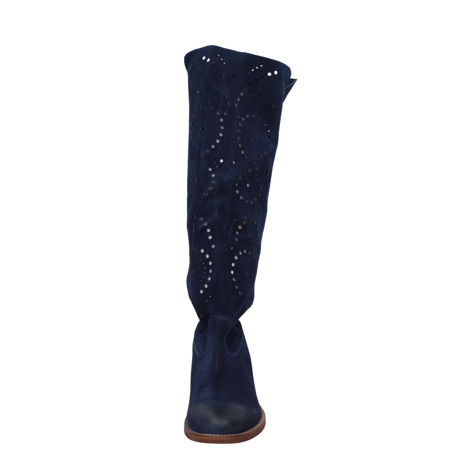 scarpe donna GIANNI CRASTO stivali blu camoscio Z16 EZ737 Online