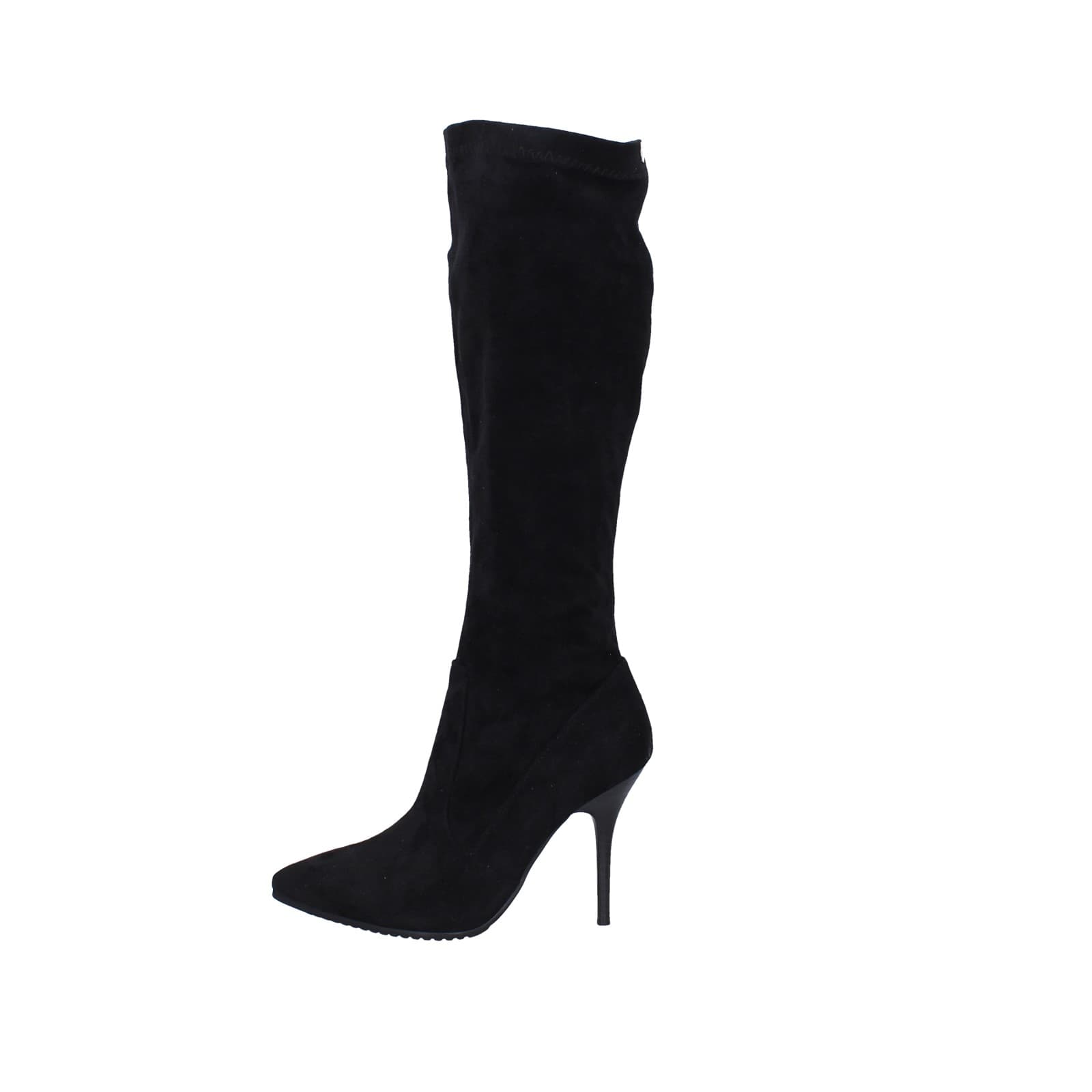 scarpe donna YAMAMAY stivali nero camoscio EY407 Saldi