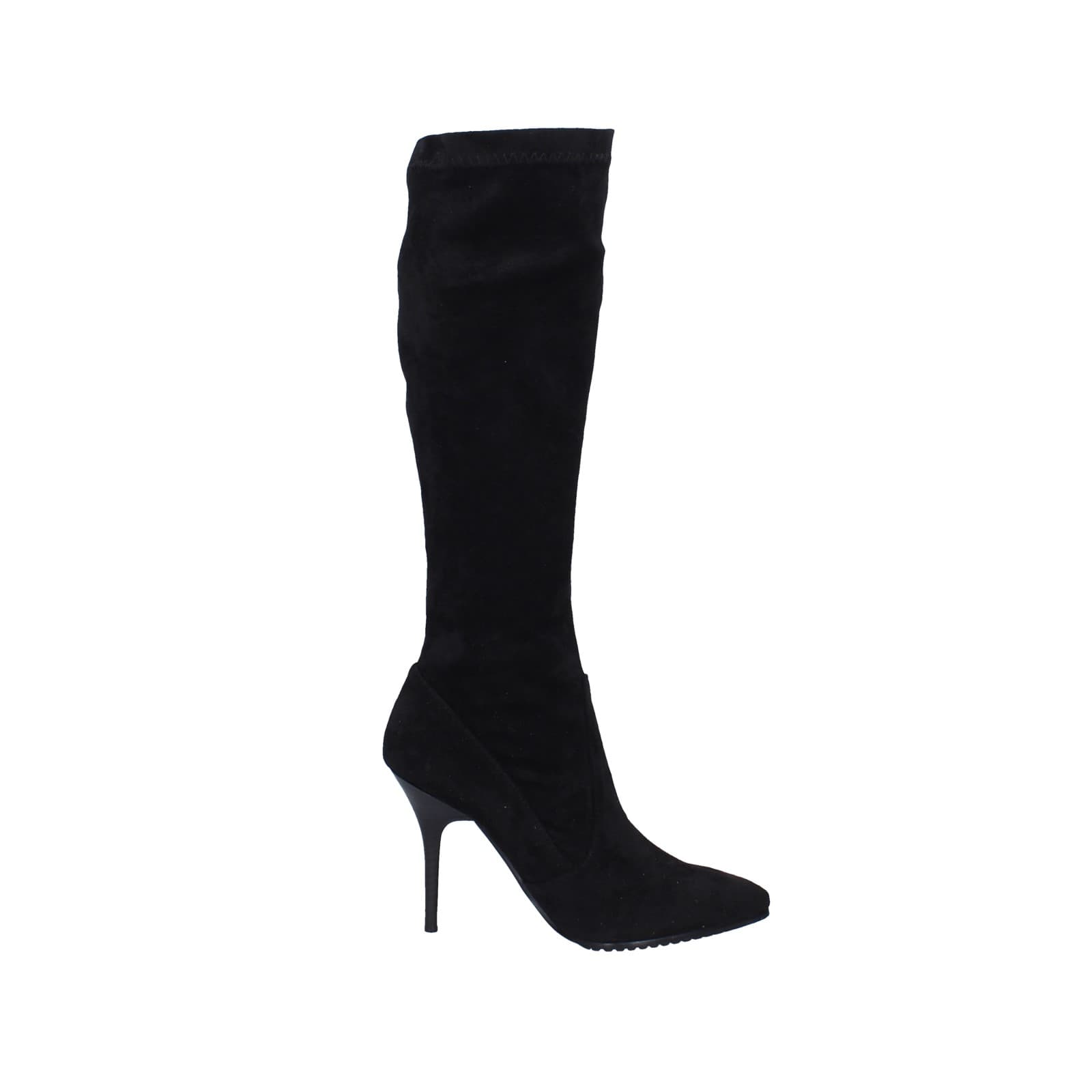scarpe donna YAMAMAY stivali nero camoscio EY407 Saldi
