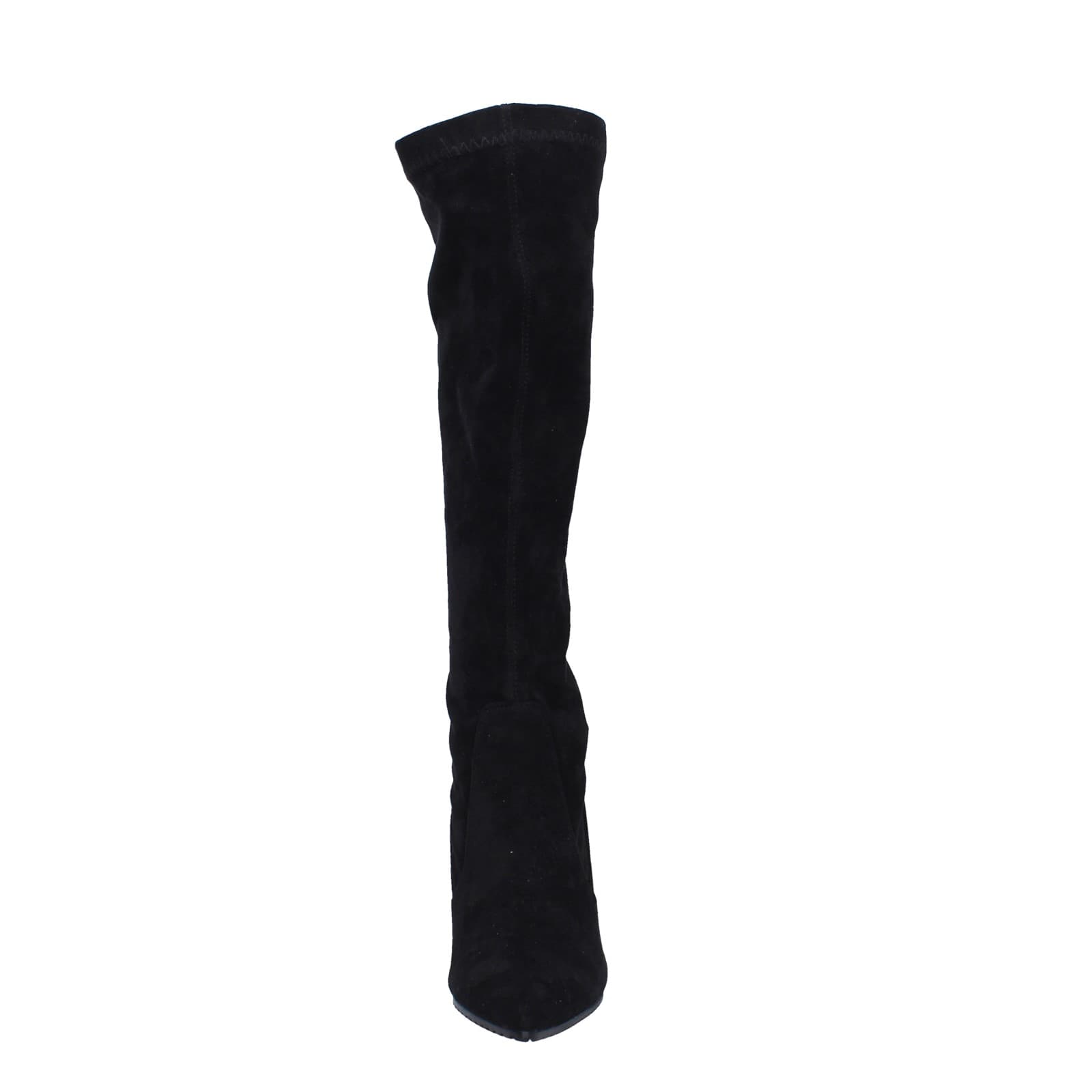 scarpe donna YAMAMAY stivali nero camoscio EY407 Saldi