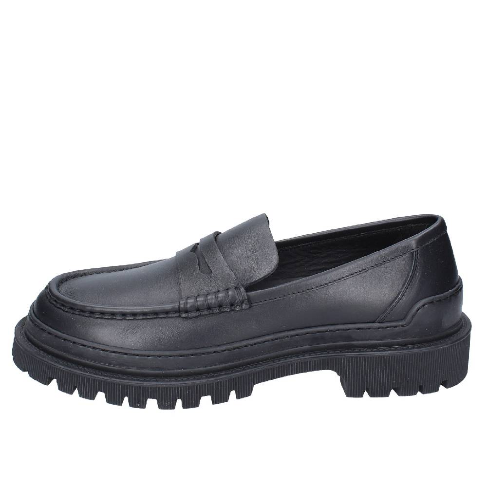 scarpe uomo STOKTON mocassini nero pelle EX34 Saldi Di Fabbrica