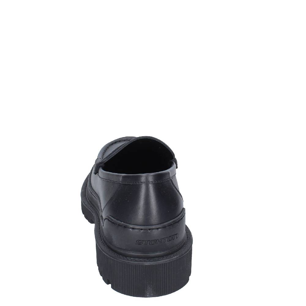 scarpe uomo STOKTON mocassini nero pelle EX34 Saldi Di Fabbrica