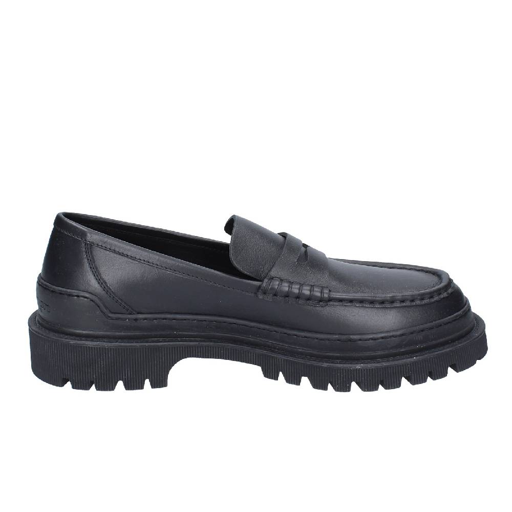 scarpe uomo STOKTON mocassini nero pelle EX34 Saldi Di Fabbrica