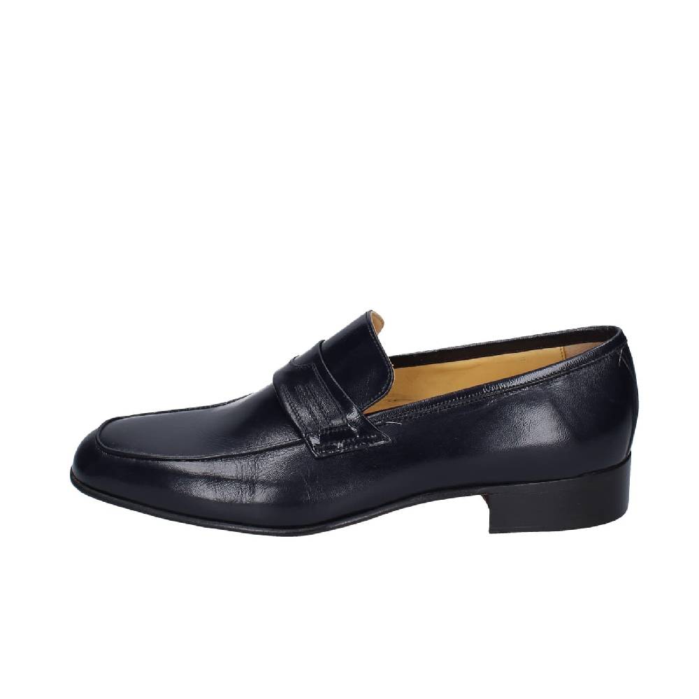 scarpe uomo HENRY LOGAN mocassini blu pelle EY168 Vendite Flash