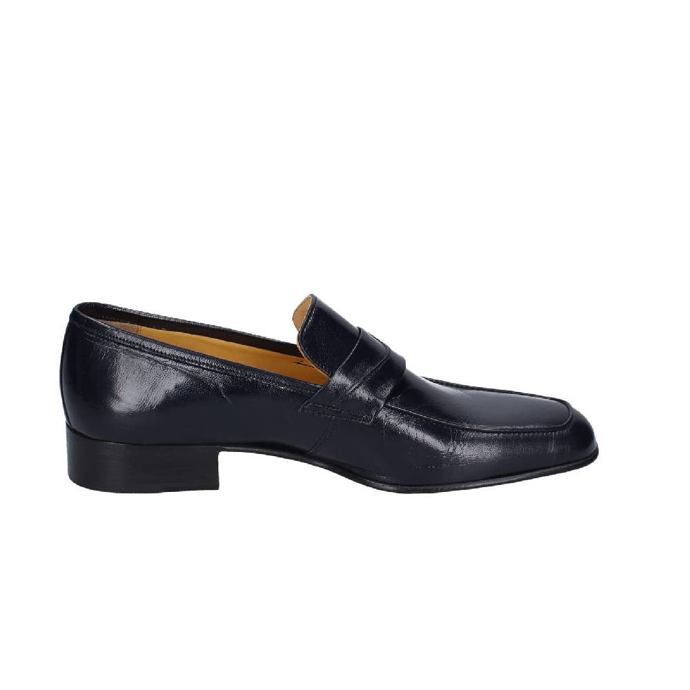 scarpe uomo HENRY LOGAN mocassini blu pelle EY168 Vendite Flash
