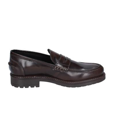 scarpe uomo BRUNO VERRI mocassini marrone pelle BC295 Nuova