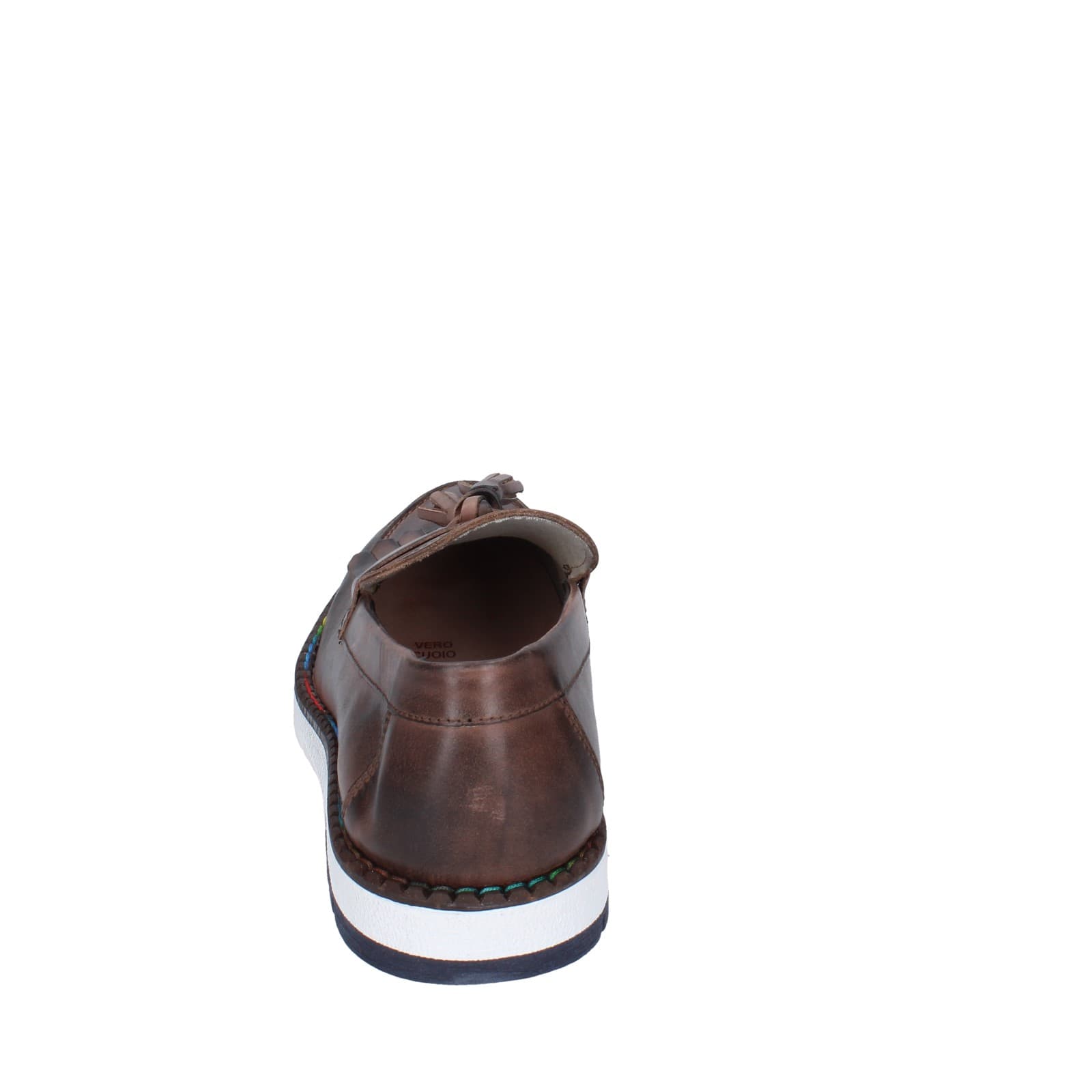 scarpe uomo EVEET mocassini marrone pelle EZ146 Grande vendita