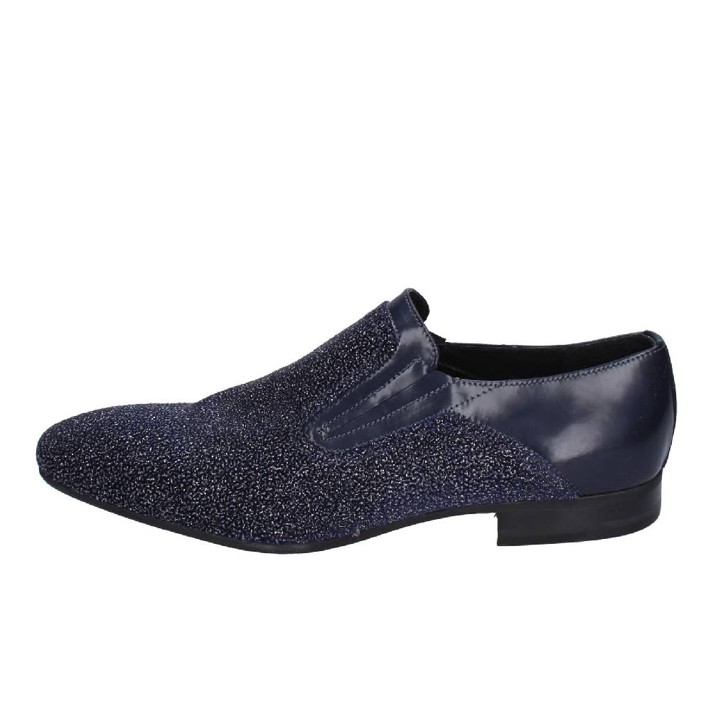 scarpe uomo EVEET classiche blu pelle tessuto 15046 EZ209 Offerta natalizia