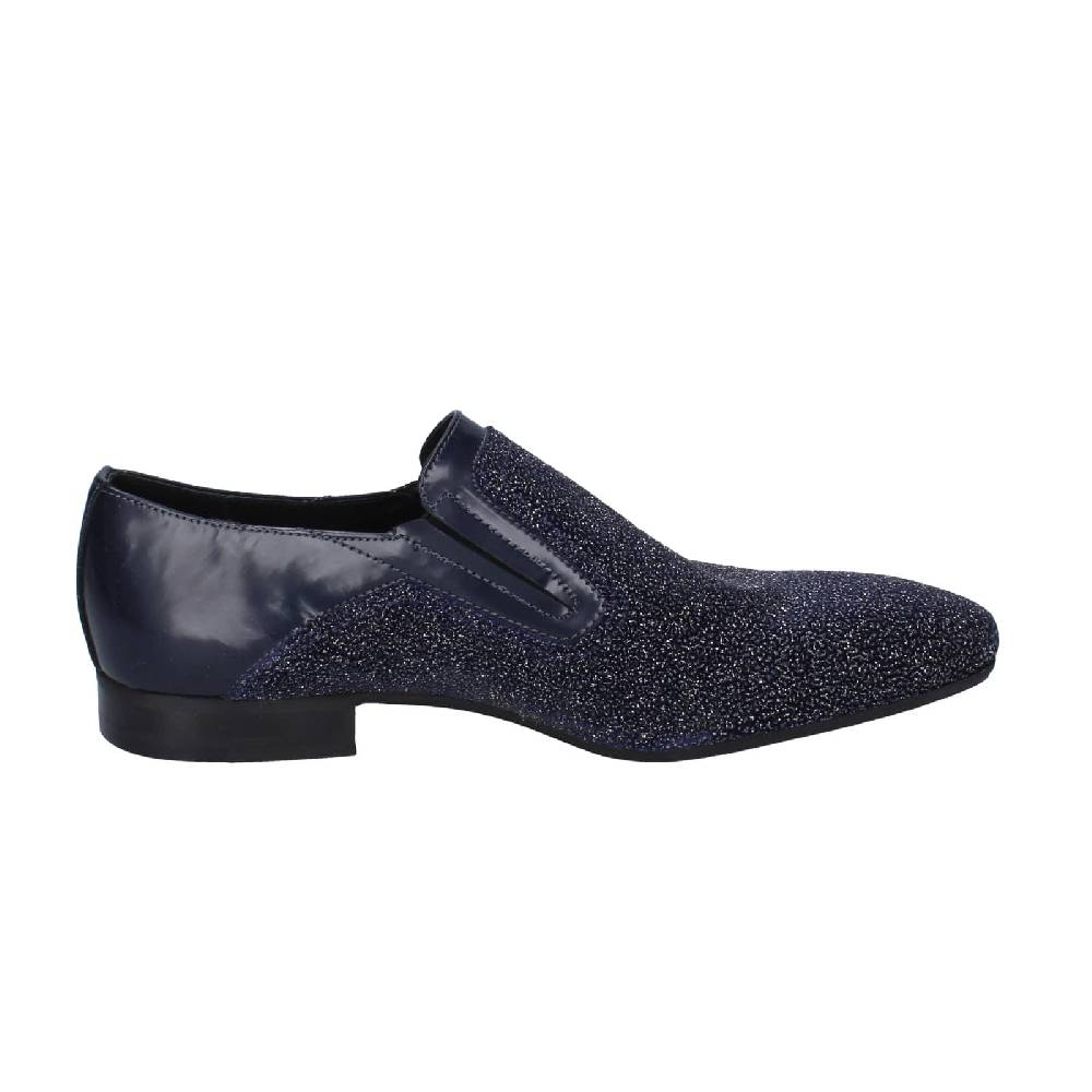 scarpe uomo EVEET classiche blu pelle tessuto 15046 EZ209 Offerta natalizia