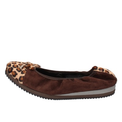 scarpe donna CALPIERRE ballerine marrone camoscio cavallino AD574 Vendita calda