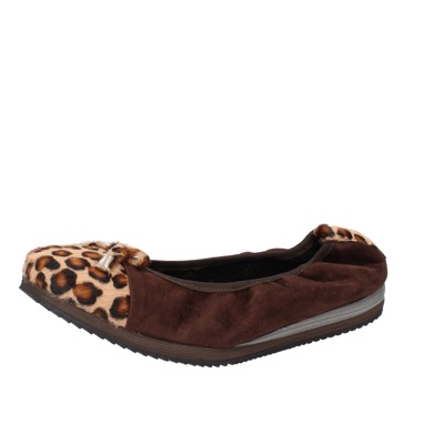 scarpe donna CALPIERRE ballerine marrone camoscio cavallino AD574 Vendita calda