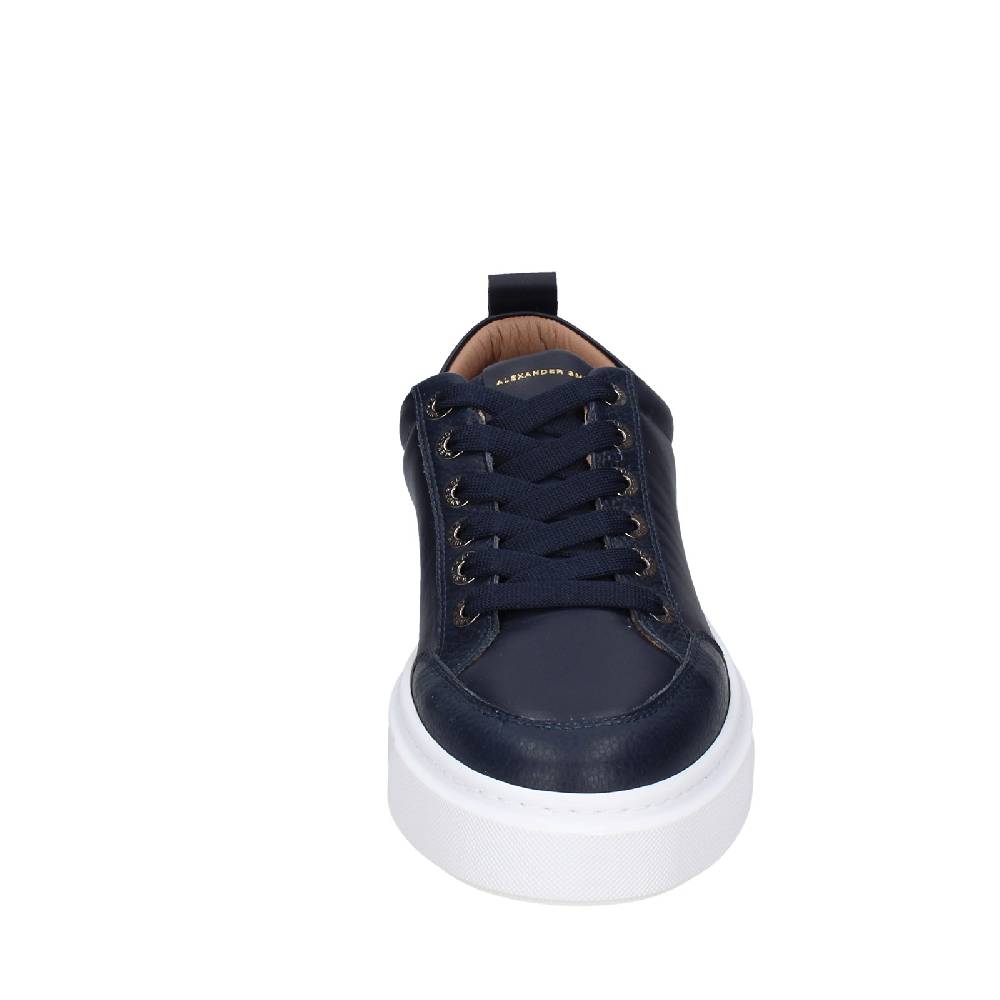scarpe uomo ALEXANDER SMITH sneakers blu pelle EX599 Offerte giornaliere