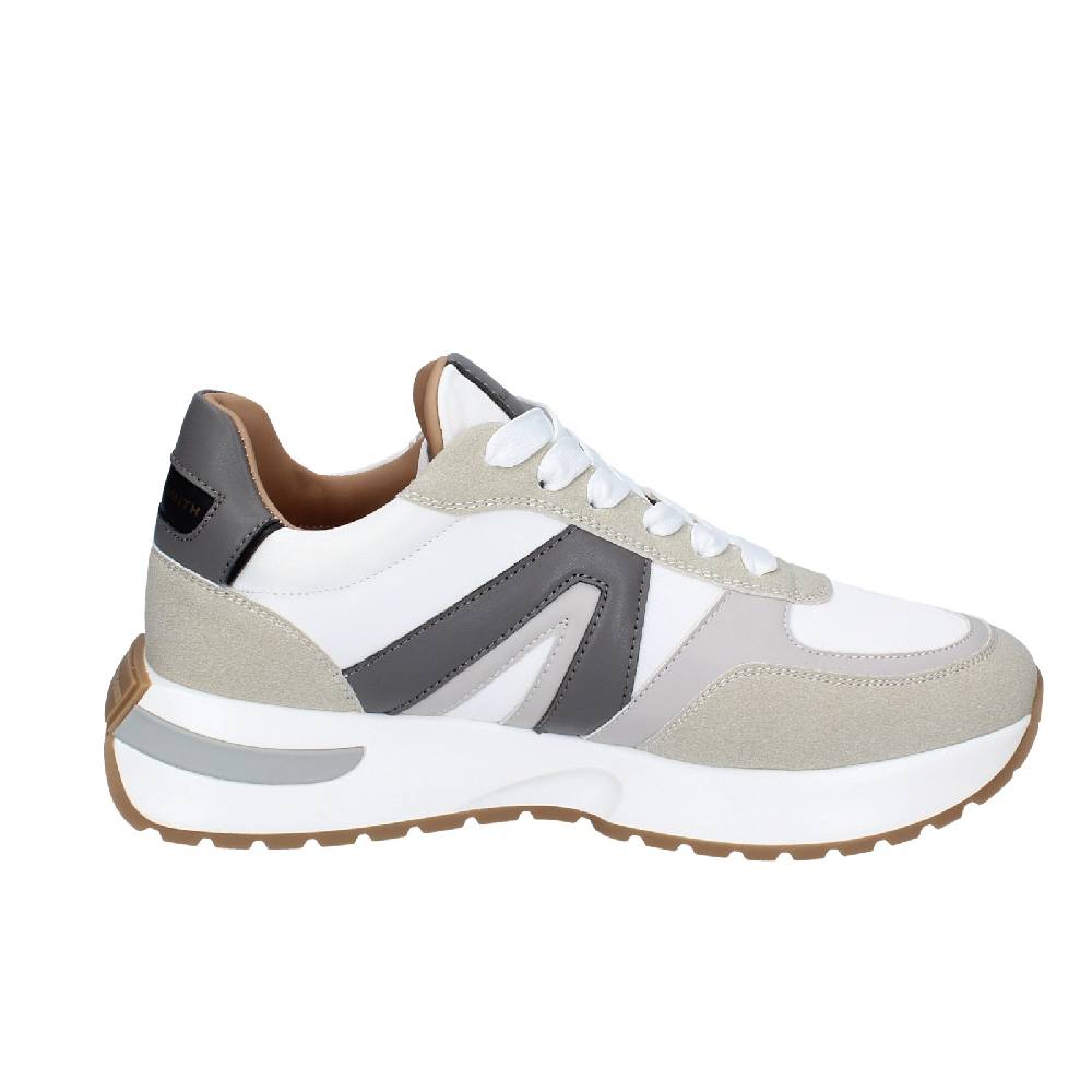 scarpe uomo ALEXANDER SMITH sneakers bianco tessuto beige pelle EX536 Sconti VIP