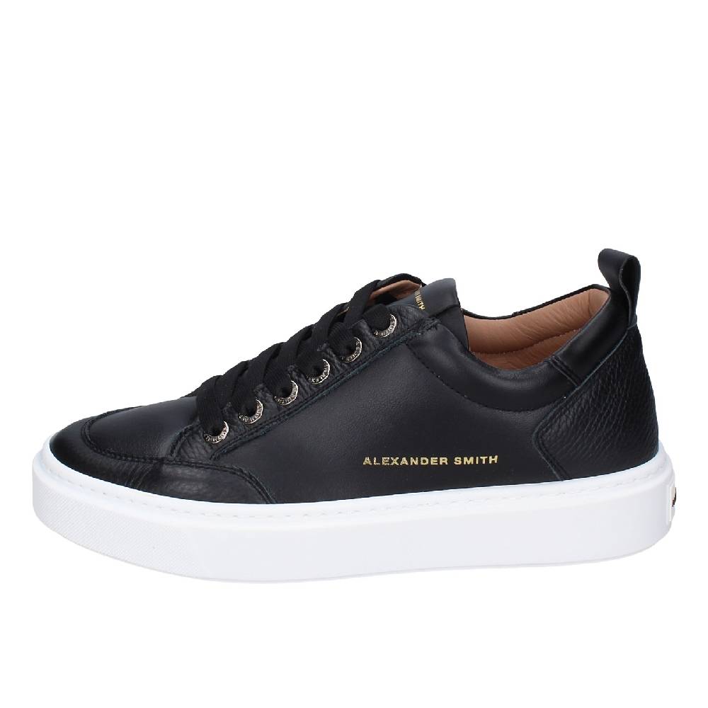 scarpe uomo ALEXANDER SMITH sneakers nero pelle EX528 Prezzo basso