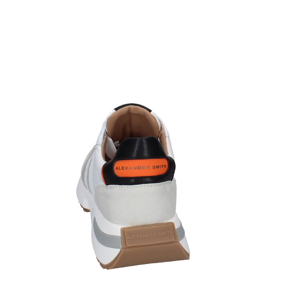 scarpe uomo ALEXANDER SMITH sneakers bianco tessuto pelle EX538 Super Saving Price