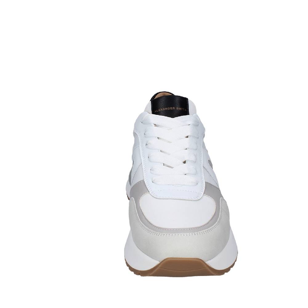 scarpe uomo ALEXANDER SMITH sneakers bianco tessuto pelle EX538 Super Saving Price