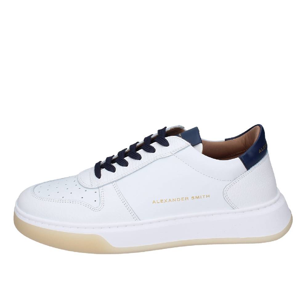 scarpe uomo ALEXANDER SMITH sneakers bianco pelle EX535 Offerta settimanale