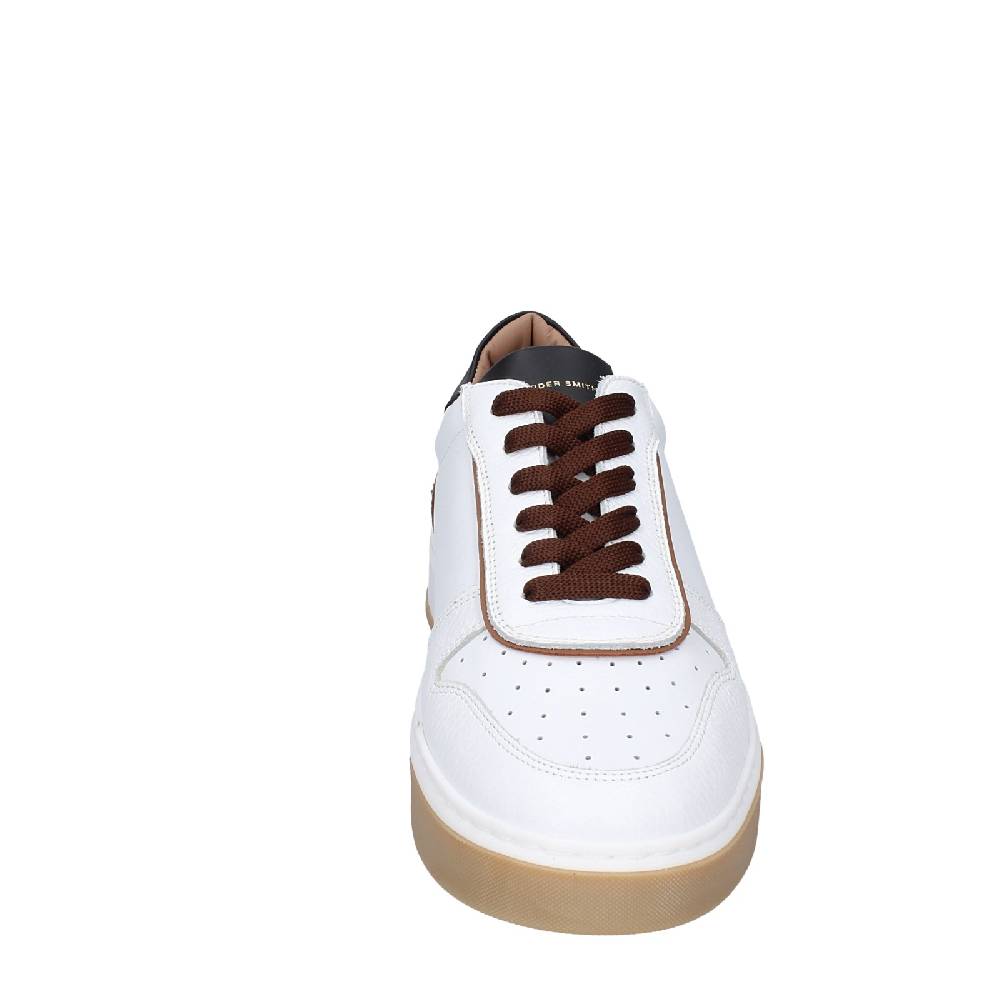 scarpe uomo ALEXANDER SMITH sneakers bianco pelle marrone EX533 Ritorno libero