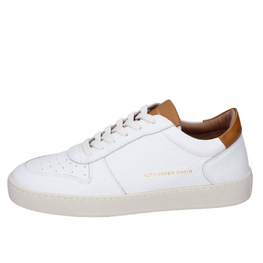 scarpe uomo ALEXANDER SMITH sneakers bianco pelle marrone EX540 Rilascio limitato