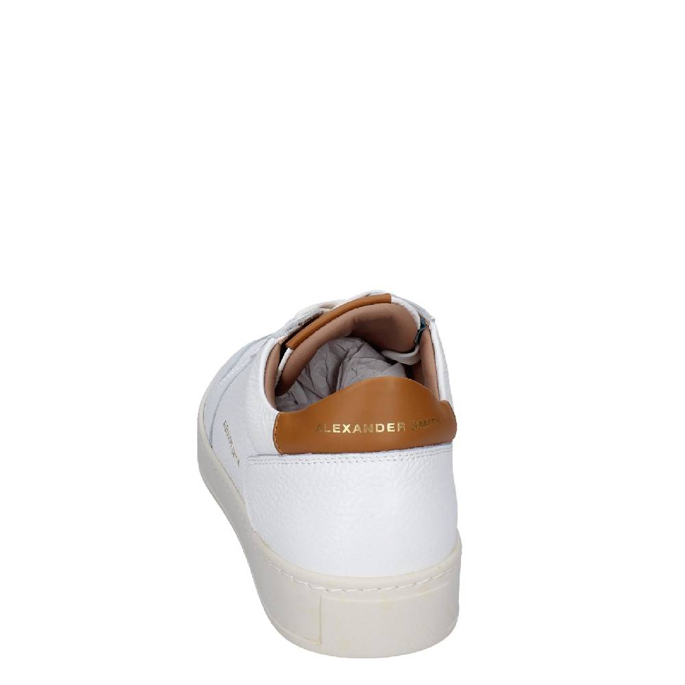 scarpe uomo ALEXANDER SMITH sneakers bianco pelle marrone EX540 Rilascio limitato