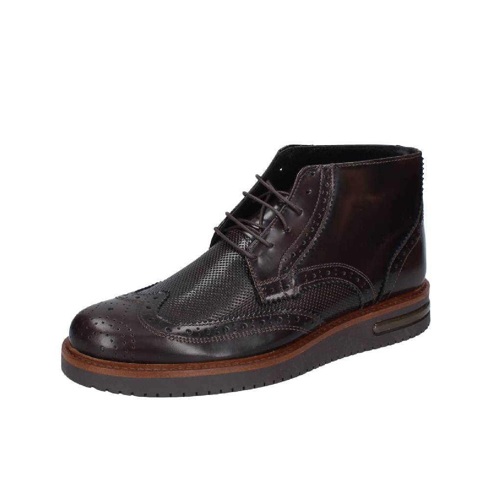 scarpe uomo BRUNO VERRI stivaletti marrone pelle EZ74 Promozione temporanea