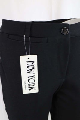 pantaloni donna NEW YORK 42 nero poliammide AN437 Nuovo