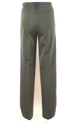 pantaloni donna STRENESSE 38 verde scuro poliestere AN364 Pezzi Unici