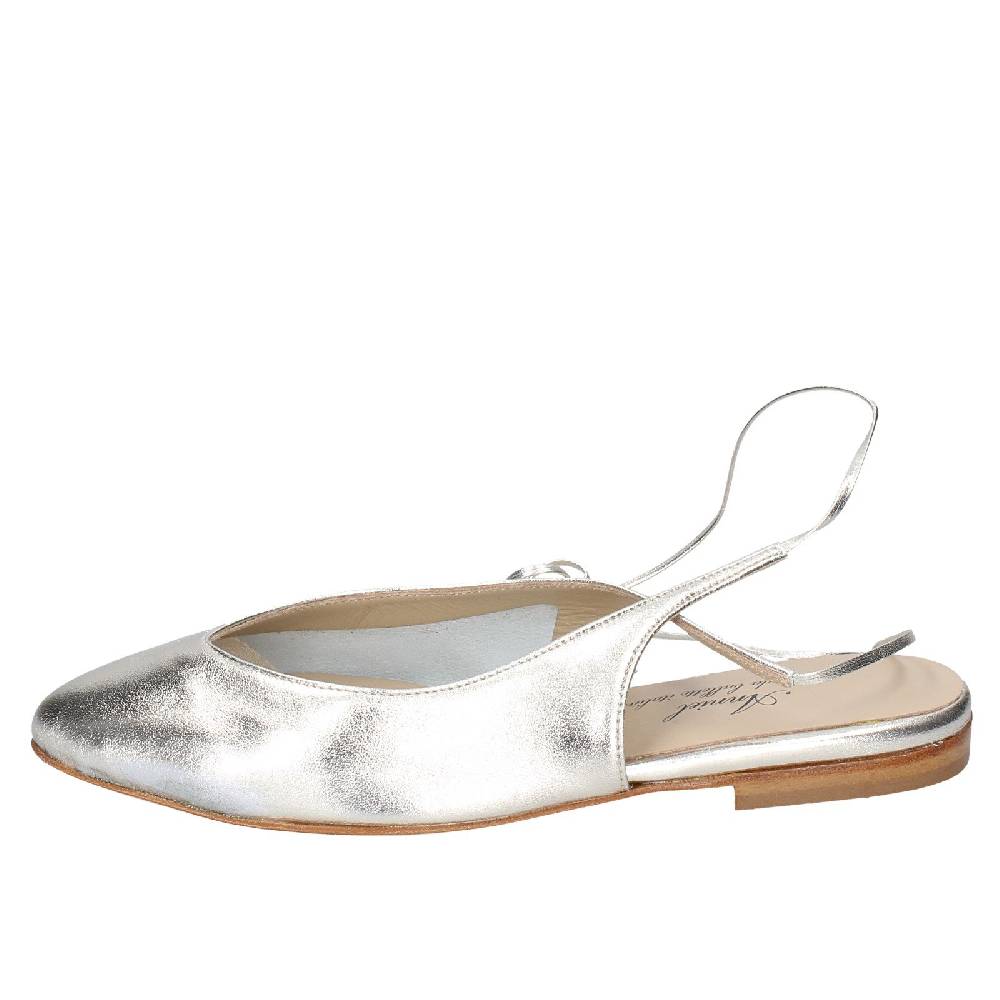 scarpe donna ANNIEL ballerine platino pelle EX275 Soddisfazione Garantita