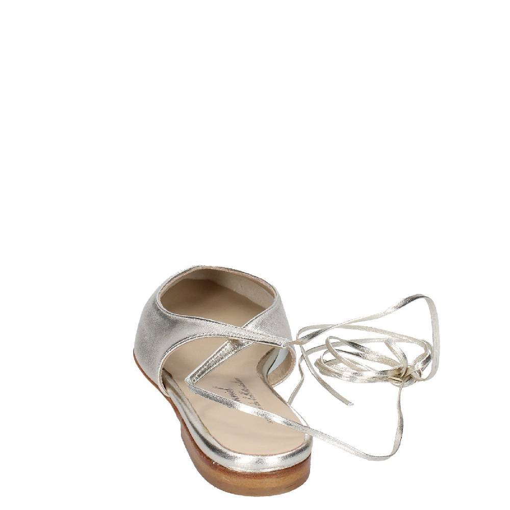 scarpe donna ANNIEL ballerine platino pelle EX275 Soddisfazione Garantita