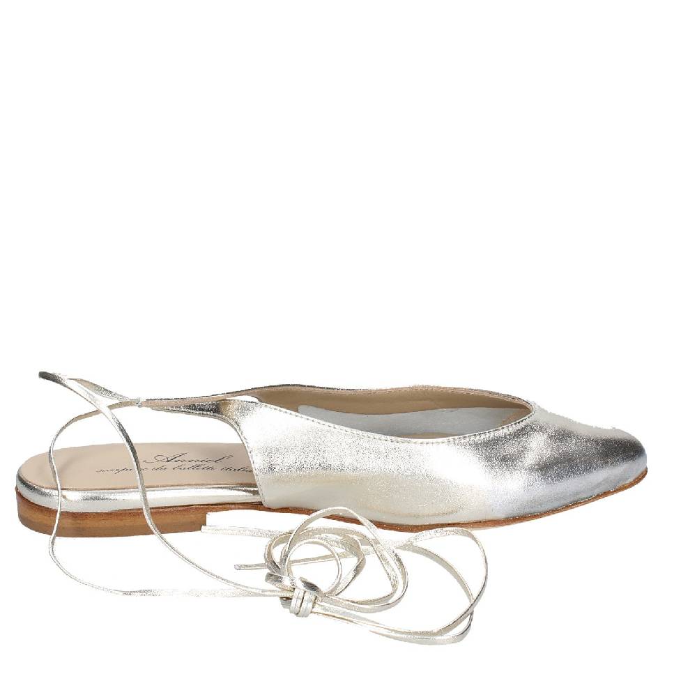 scarpe donna ANNIEL ballerine platino pelle EX275 Soddisfazione Garantita