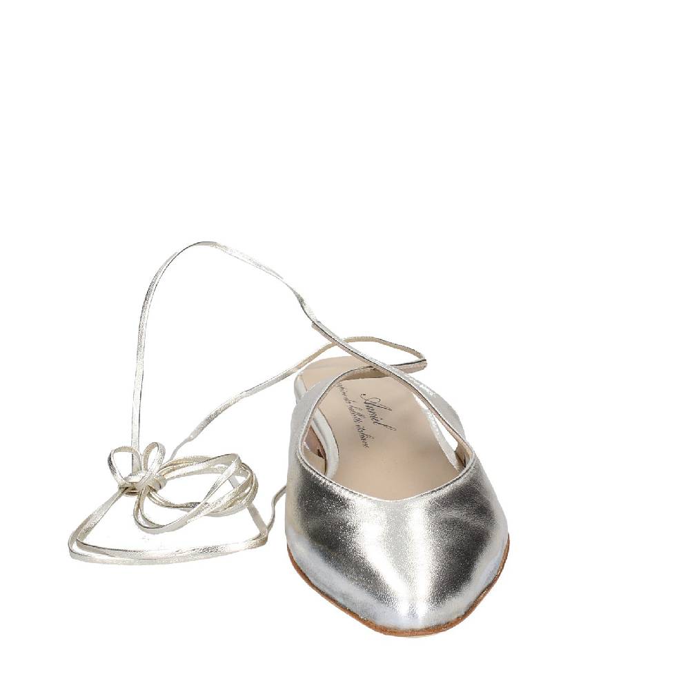 scarpe donna ANNIEL ballerine platino pelle EX275 Soddisfazione Garantita