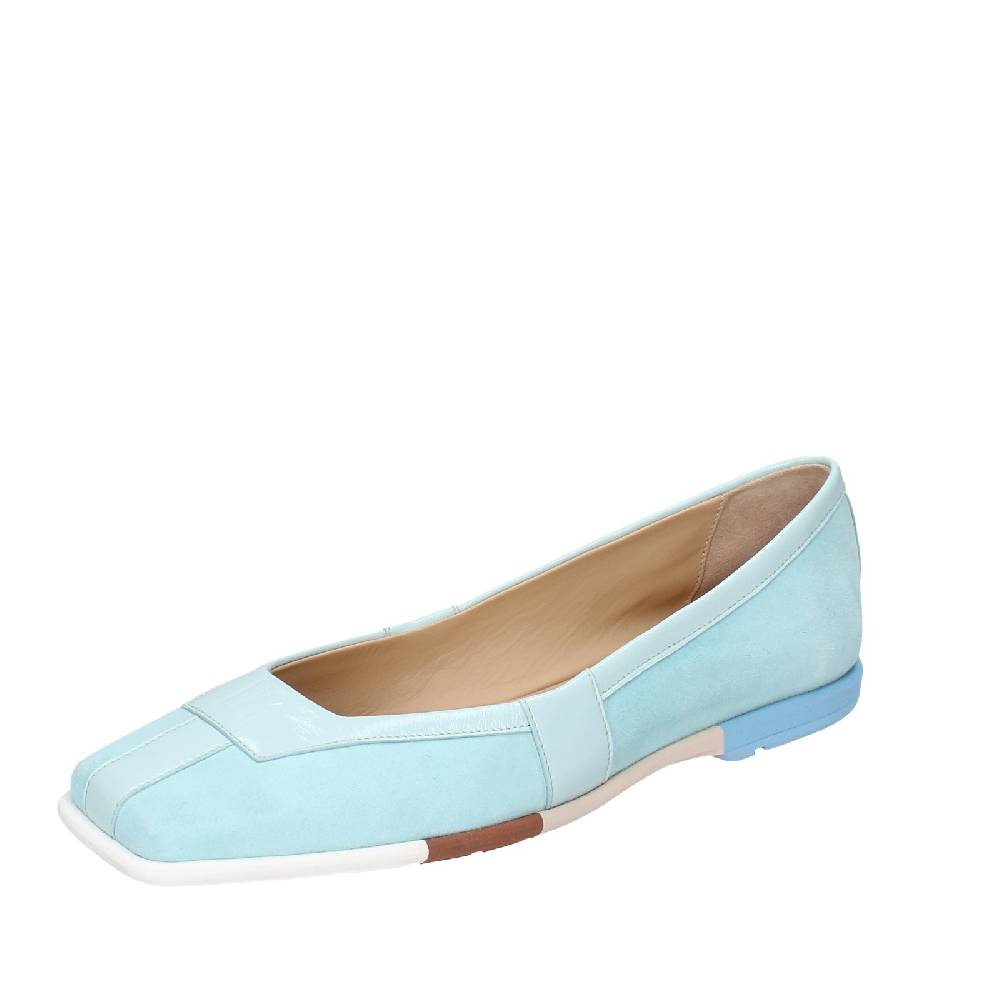 scarpe donna FABI ballerine celeste camoscio vernice EX305 Fino Al -60%