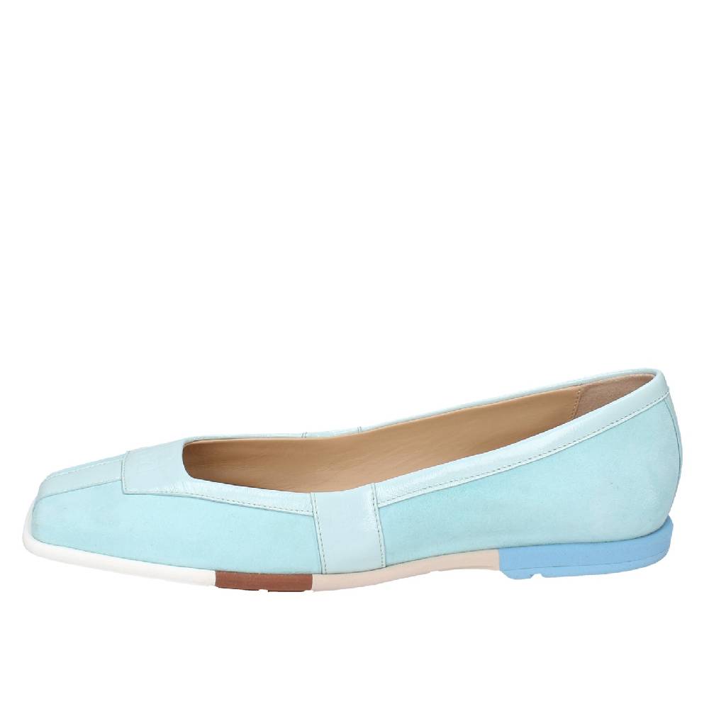 scarpe donna FABI ballerine celeste camoscio vernice EX305 Fino Al -60%