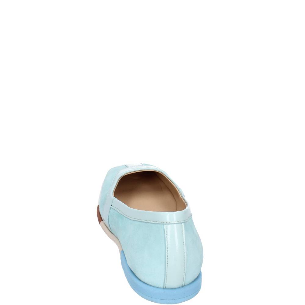 scarpe donna FABI ballerine celeste camoscio vernice EX305 Fino Al -60%