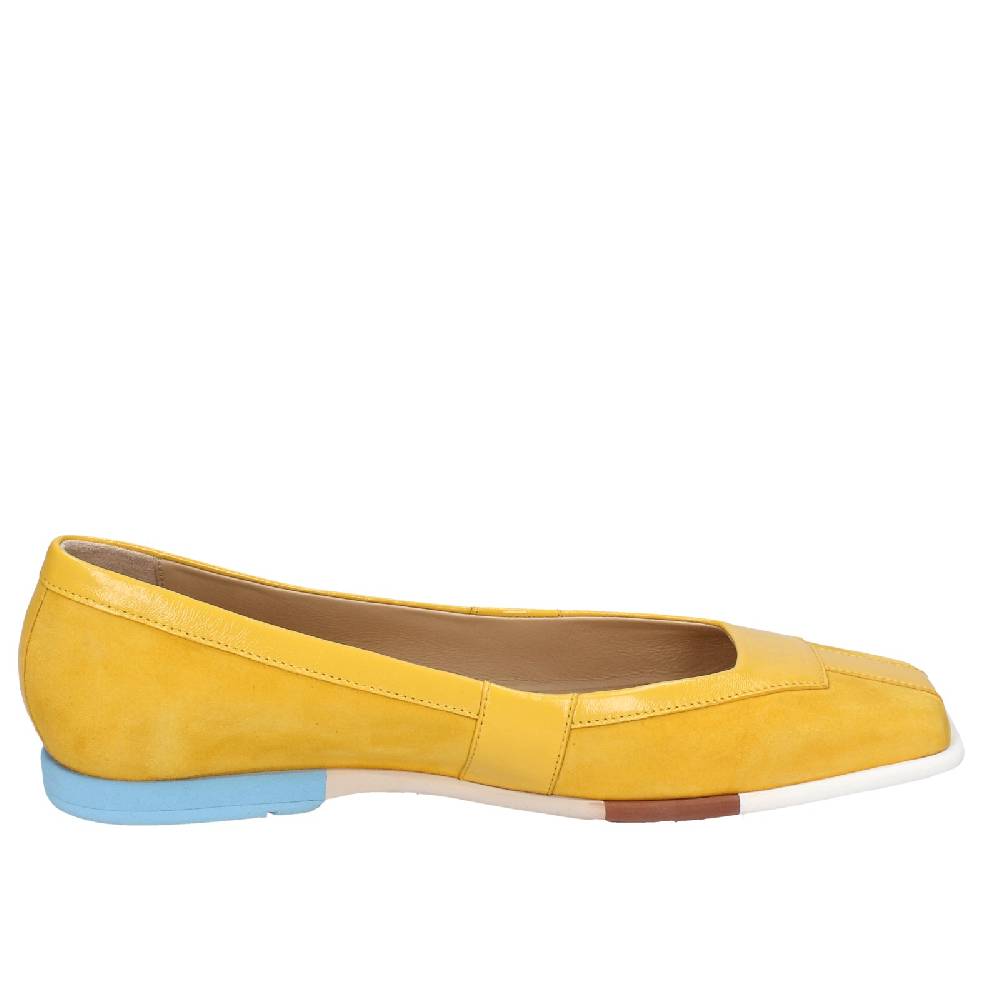 scarpe donna FABI ballerine giallo camoscio vernice EX306 Prezzo Ridotto