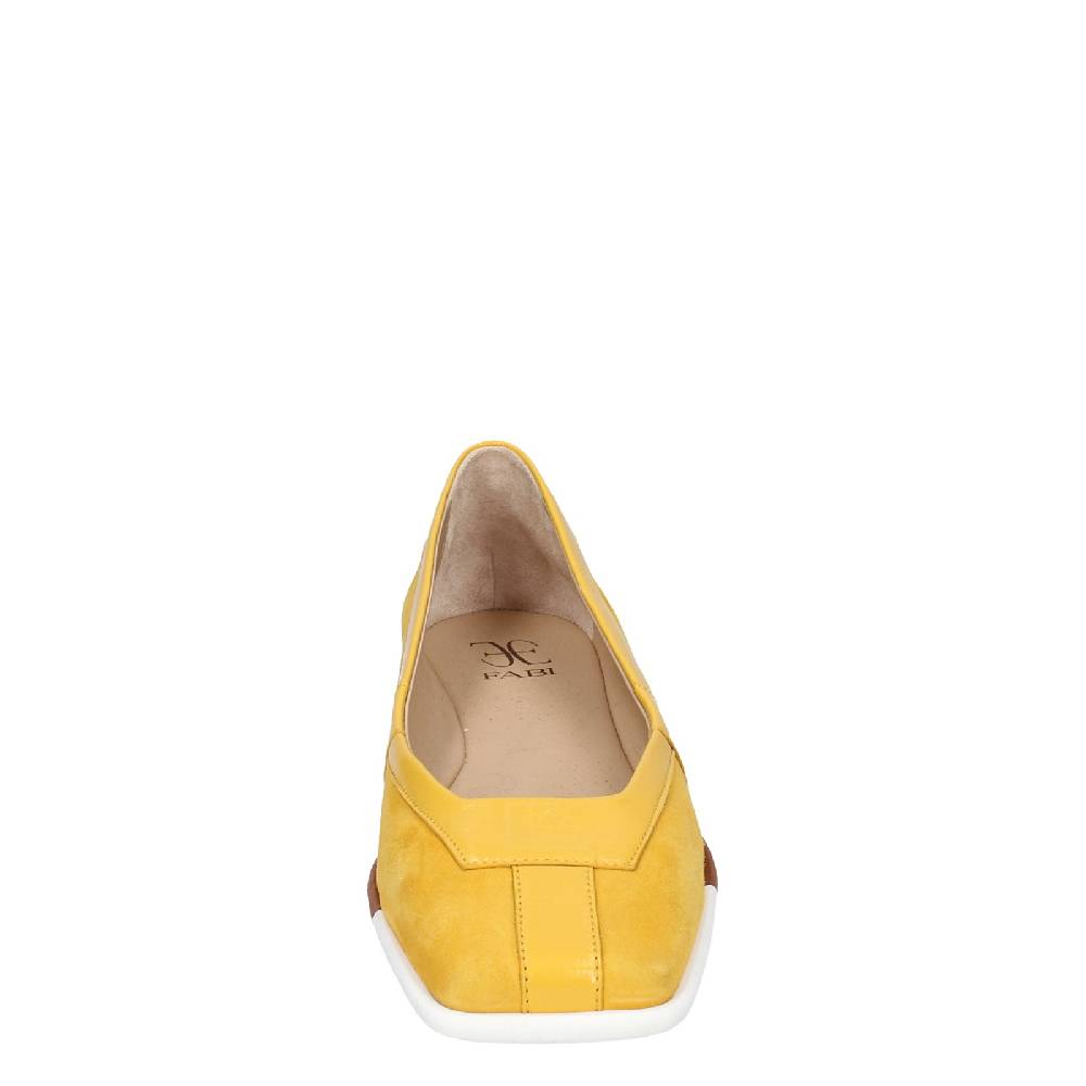 scarpe donna FABI ballerine giallo camoscio vernice EX306 Prezzo Ridotto
