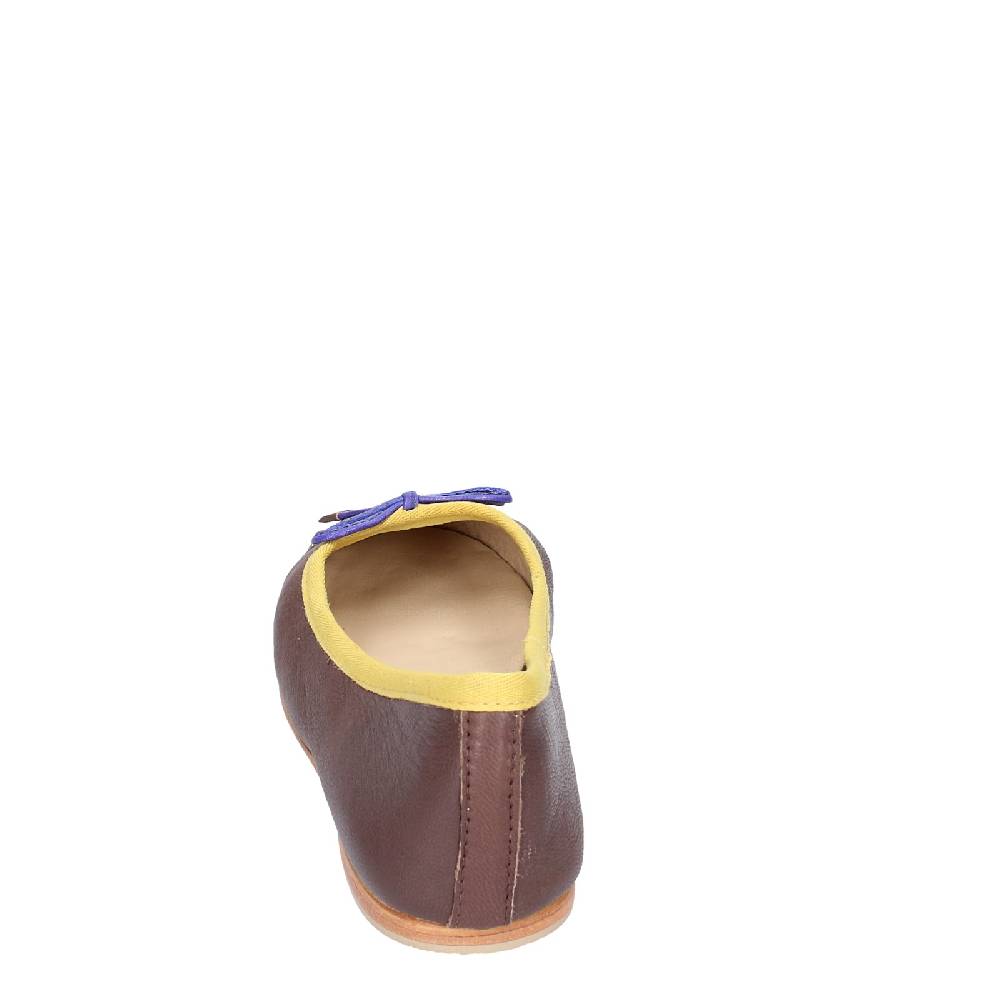 scarpe donna CORAL BLUE ballerine marrone pelle EX577 Sottocosto