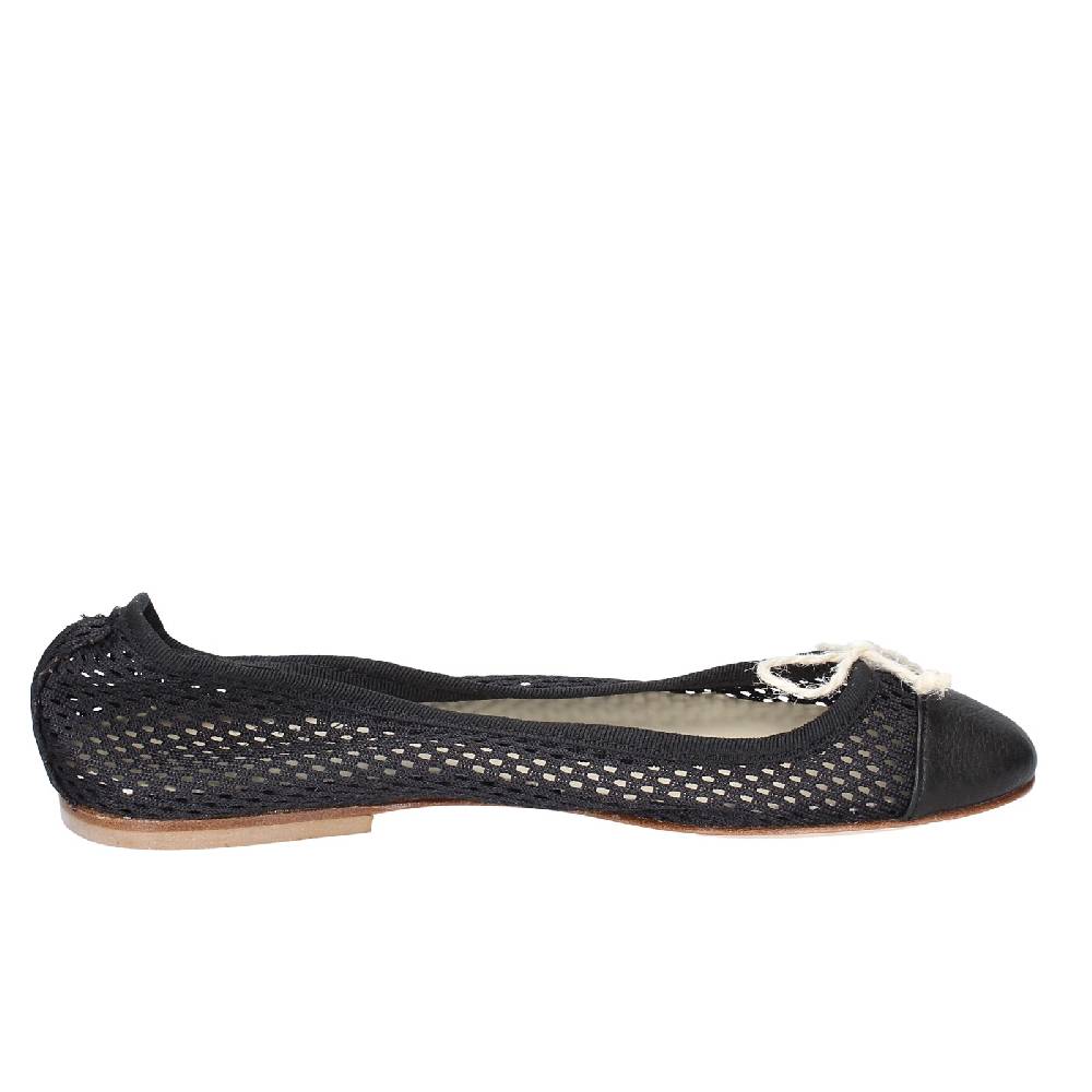 scarpe donna ANNIEL ballerine nero tessuto pelle EX274 Convenienza