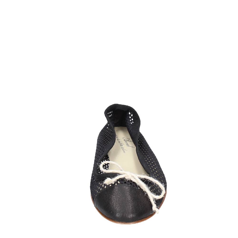 scarpe donna ANNIEL ballerine nero tessuto pelle EX274 Convenienza
