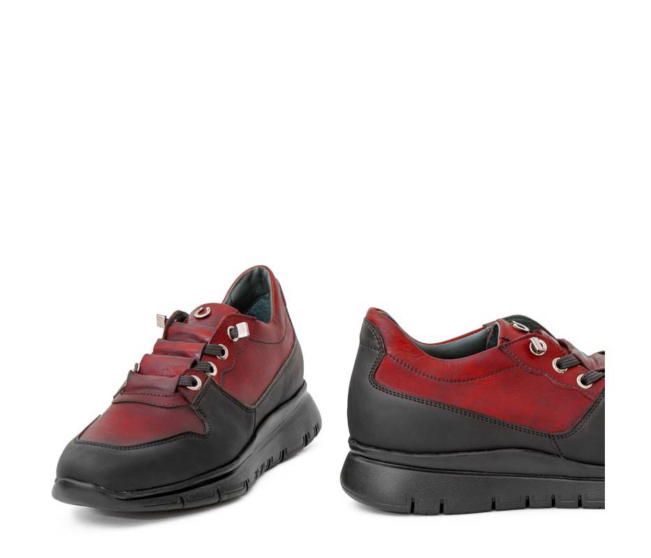 Pakerson SNEAKER AMIATA PELLE ROSSO BORDEAUX Nuovo