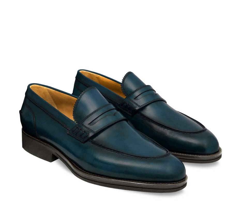 Pakerson MOCASSINO LUCCA PELLE BLU ISLAND Presa