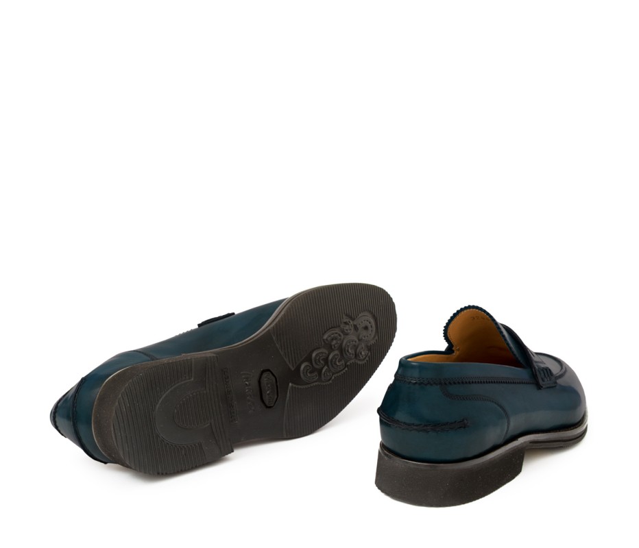 Pakerson MOCASSINO LUCCA PELLE BLU ISLAND Presa