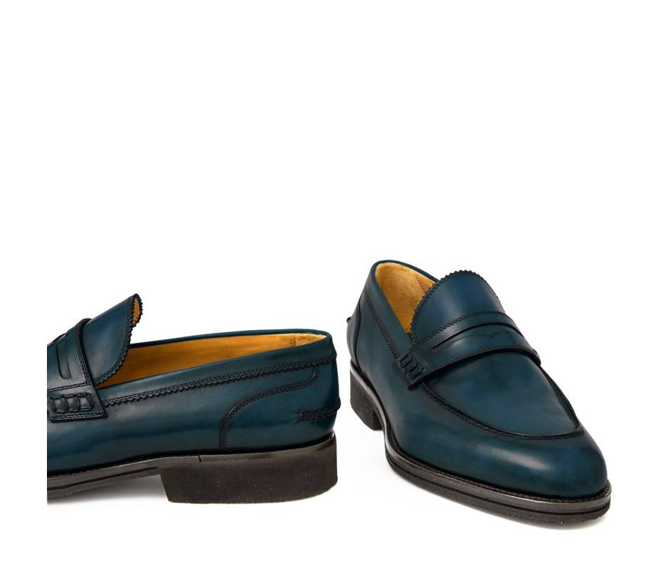 Pakerson MOCASSINO LUCCA PELLE BLU ISLAND Presa