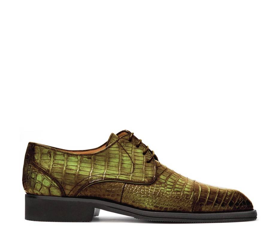 Pakerson DERBY FIRENZE ALLIGATORE VERDE OLIVA Pezzi Unici