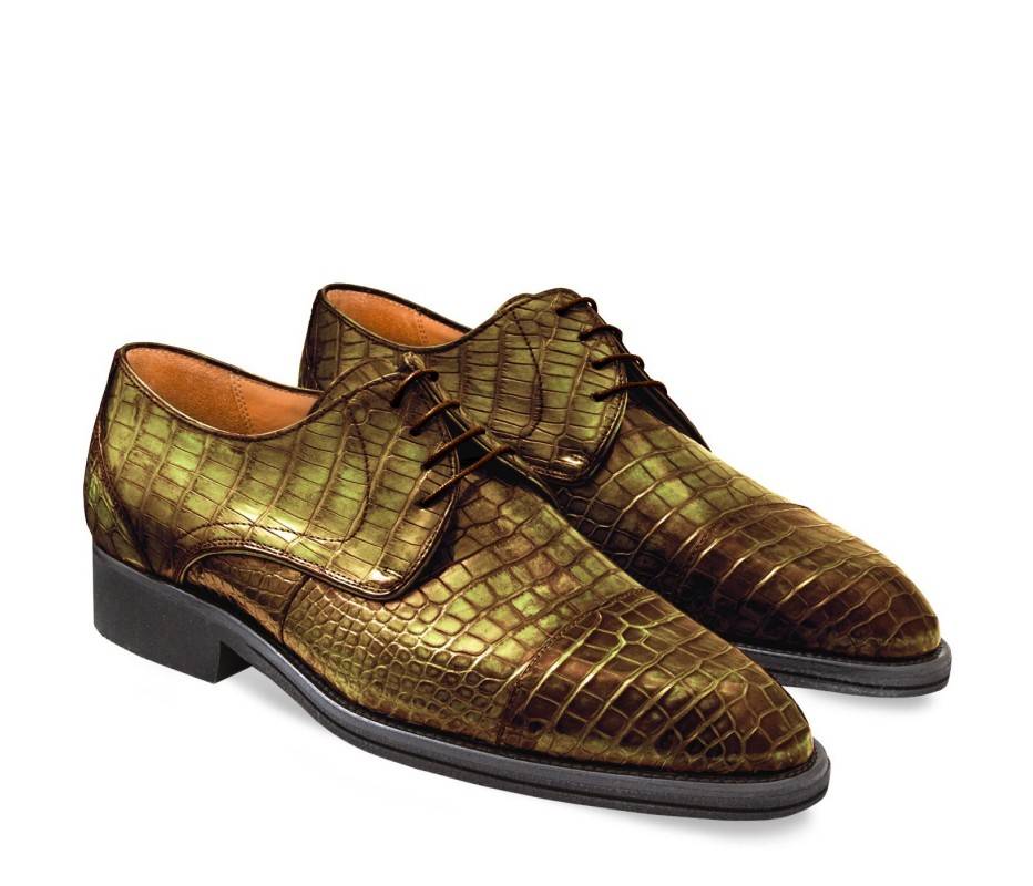 Pakerson DERBY FIRENZE ALLIGATORE VERDE OLIVA Pezzi Unici