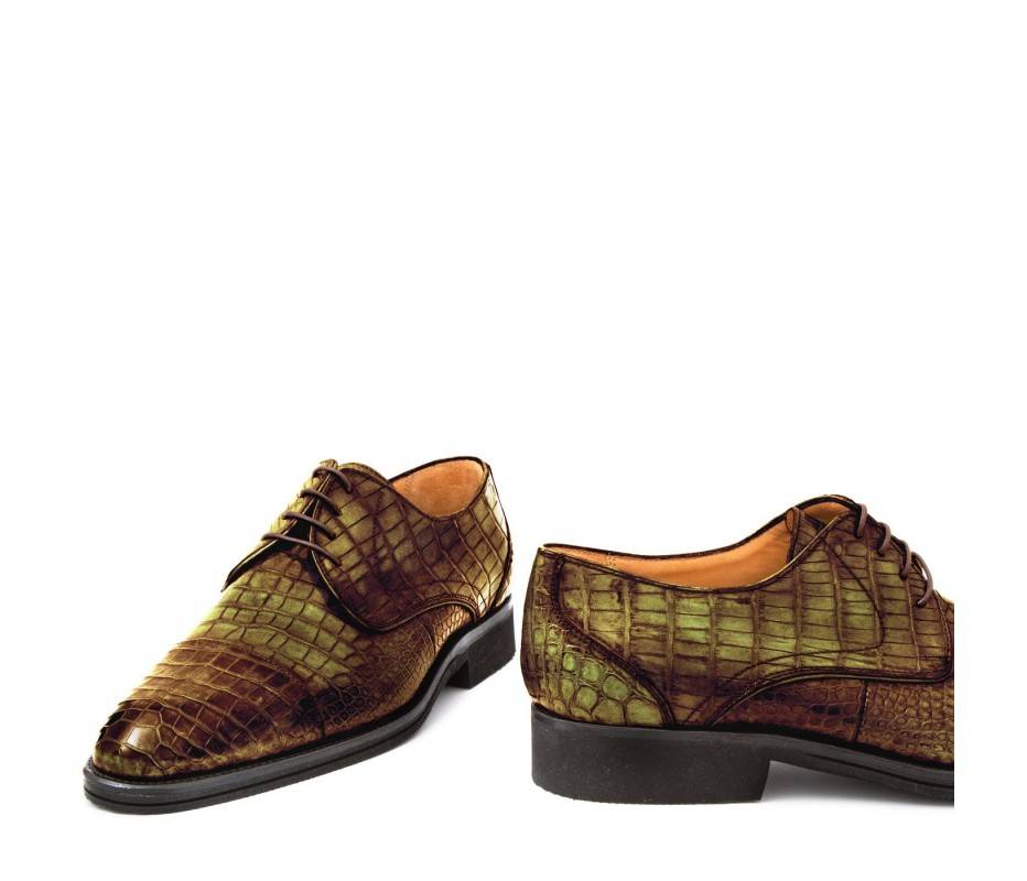 Pakerson DERBY FIRENZE ALLIGATORE VERDE OLIVA Pezzi Unici