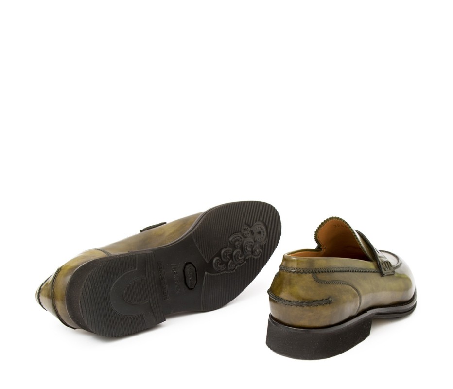 Pakerson MOCASSINO LUCCA PELLE VERDE OLIVA Soddisfazione Garantita